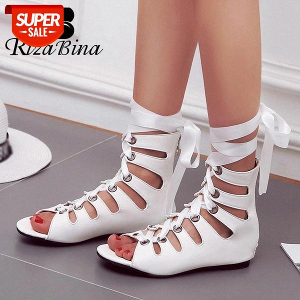 

rizabina size 32-43 women high heel sandals fashion gladiator shoes women party wedding platform shoes office lady footwear #ag3d, Black