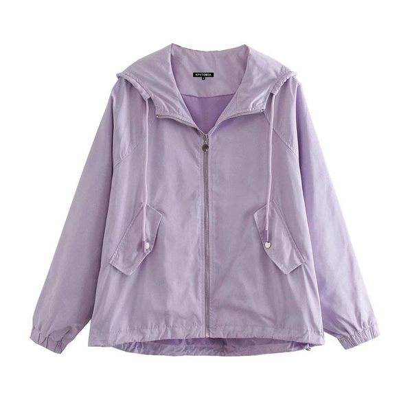 

kpytomoa женщины 2020 мода негабаритный водонепроницаемый куртка пальто винтаж с капюшоном с эластичными шнурками женская верхняя одежда chi, White;black