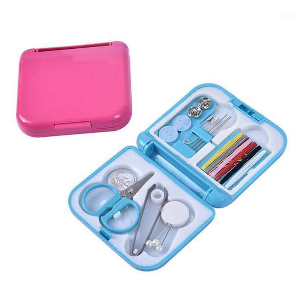 

portable travel sewing set kits storage box needle threads scissor thimble buttons pins home sewing accessories1, Black