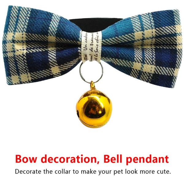 

cute plaid bow tie cat collar with bell breakaway small dog puppy kitten collars adjustable safety pet accessories for c bbymsl