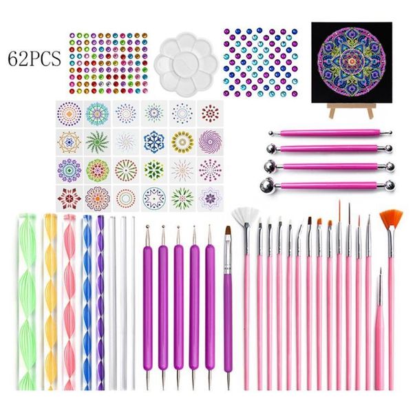 

mandala dotting tools for painting rock stones stencil template acrylic stick brush pen gem sticker palette e jllddd, Silver