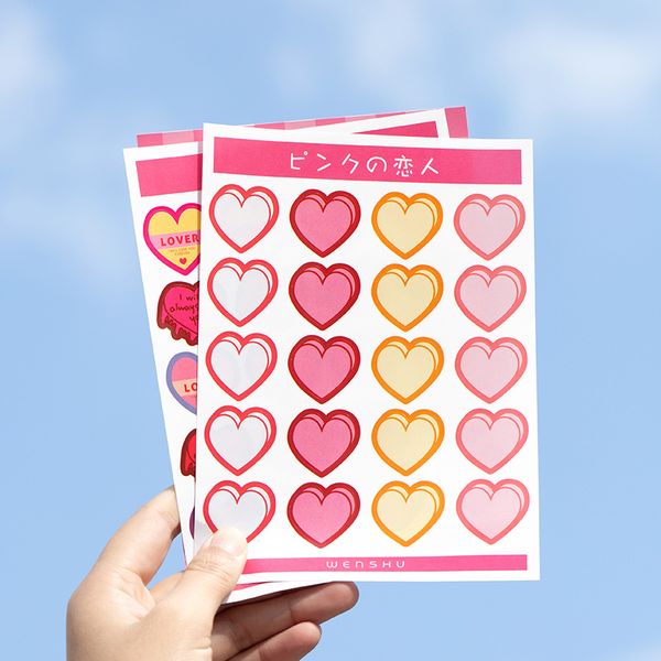 

2pcs/stationery stickers pvc kawaii cute stickers korea beautiful stationery cartoon paper love bear decoration diary stickers