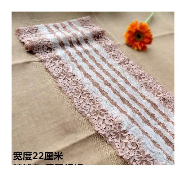 

1meter/lot 22cm wine dark pink rubber pink good quality elastic lace fabric sewing underwear bra clothes textile mater sqcsba