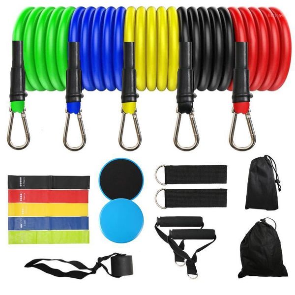 

resistance bands 19pcs set gym/indoor fitness crossfit workout pull rope elastic abdominal muscle wight power training kit1