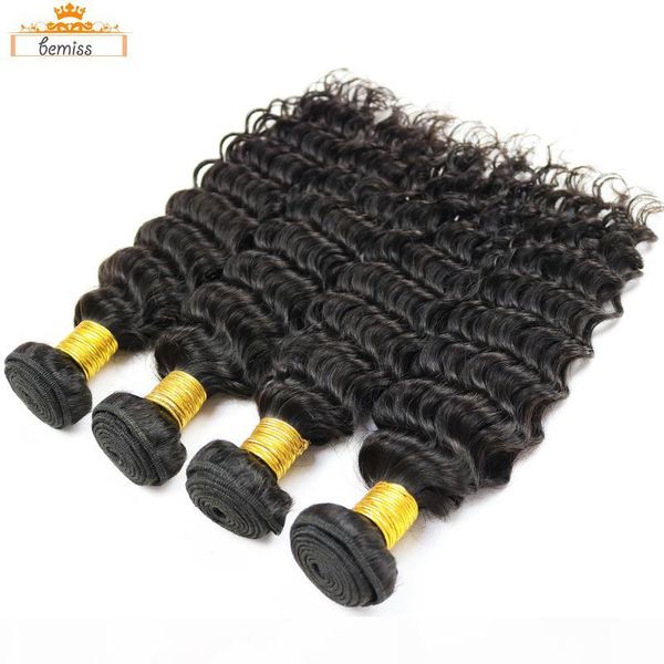 

brazilian straight virgin human hair bundles raw unprocessed indian hair body water wave extensions deep wave kinky curly wefts bulk order, Black