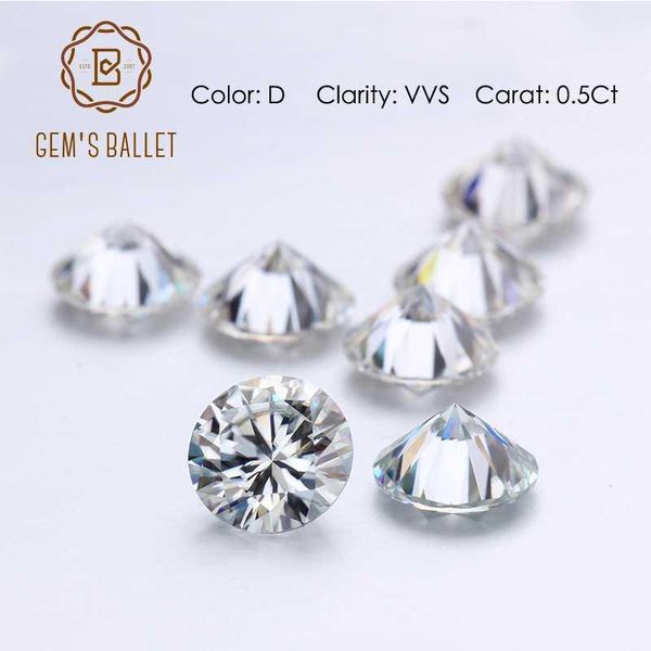 

gem's ballet 0.5ct 5.0mm round moissanite loose gemstones d color vvs clarity moissanite for jewelry making fine jewelry1, Black
