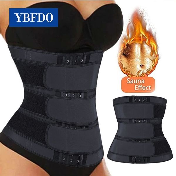 

ybfdo waist trainer corset sweat belts for women waist trainer body shaper slimming corset weight loss compression trimme belt 201222, Black;white