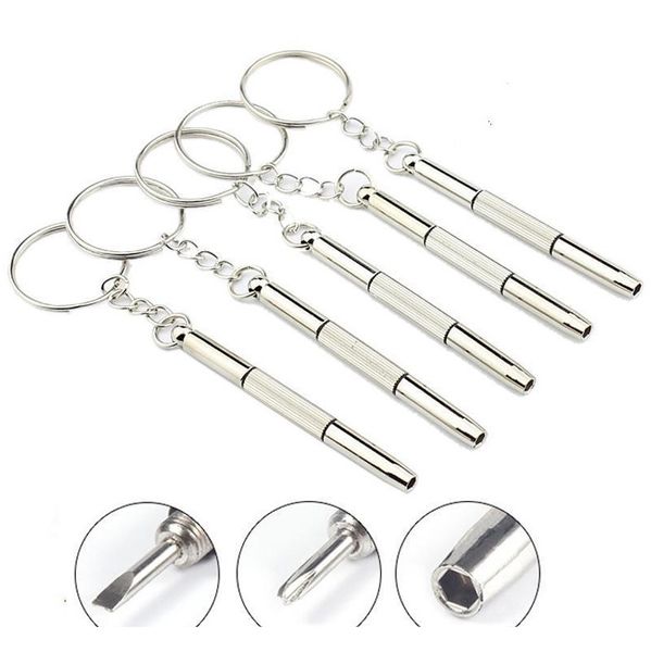 

3 in 1 eyeglass screwdriver keychain repair glasses watch phone triple versatile small screwdriver eyeglass mini jllyqs fight2010