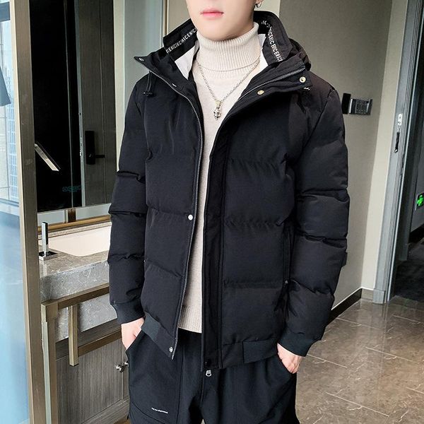 

men's down & parkas cotton padded coat winter short jacket cool autumn, Black
