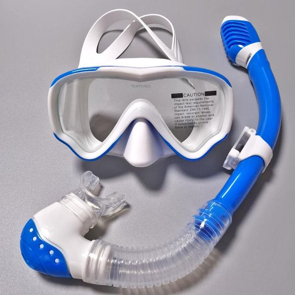 

big frame diving goggles set full dry breathing tube silicone swimming eyewear small face mask plongee sous marine equipement