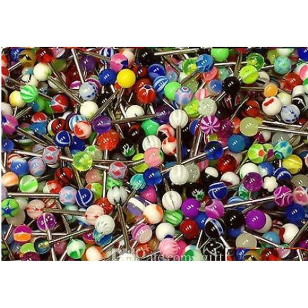 

tongue and belly ring bar 50pcs/lot mix color uv acrylic body piercing jewelry t jllscx yy_dhhome, Silver