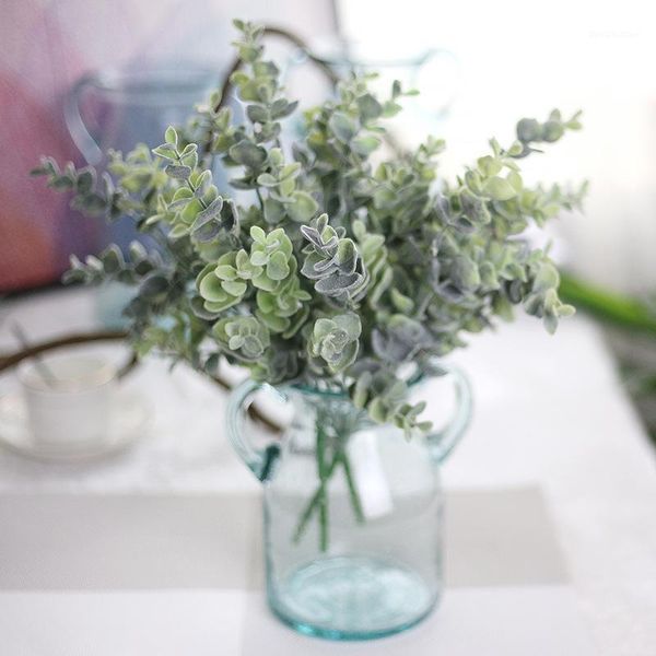 

decorative flowers & wreaths 5pcs green grass artificial fake floral plastic eucalyptus plant home room wedding decoration1