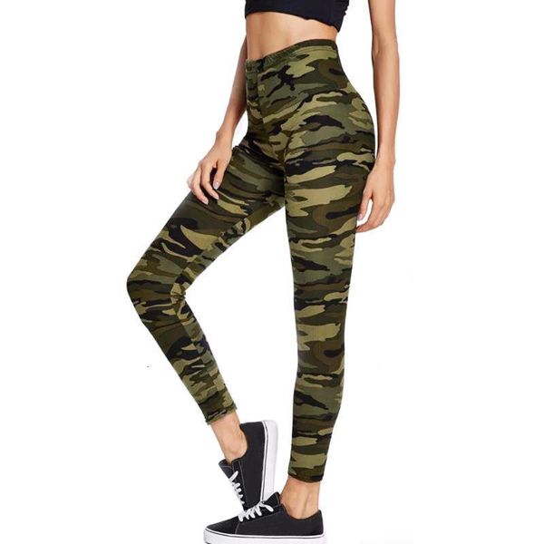 

мода camo высокой талии повседневные брюки камуфляж фитнес гетры сексуальные тощие спортивные штаны женщины упругие досуг легинсы mujer, Black
