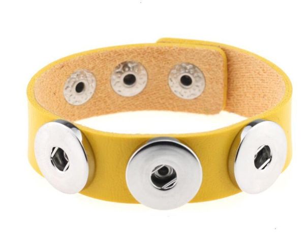 

factoryioc5high 14 color pu quality leather bracelets bracelet&bangles for women 18mm snap button jewelry gift wholesale