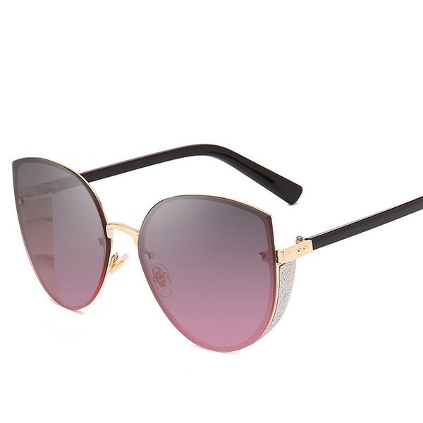 

brand designer shades new fashion cat eye women sunglasses female gradient sun glasses big oculos feminino de sol uv400 eyewear, White;black