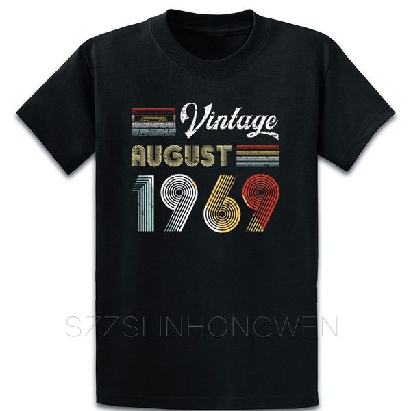 

vintage august 1969 50th birthday retro 80s style novelty summer style authentic personalized round neck sport sweatshirt hoodie t shirt
