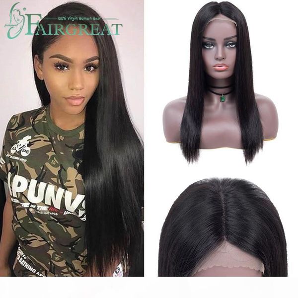 

peruvian straight 4*4 lace front human hair wigs lace front human hair wigs front lace wigs for women black, Black;brown