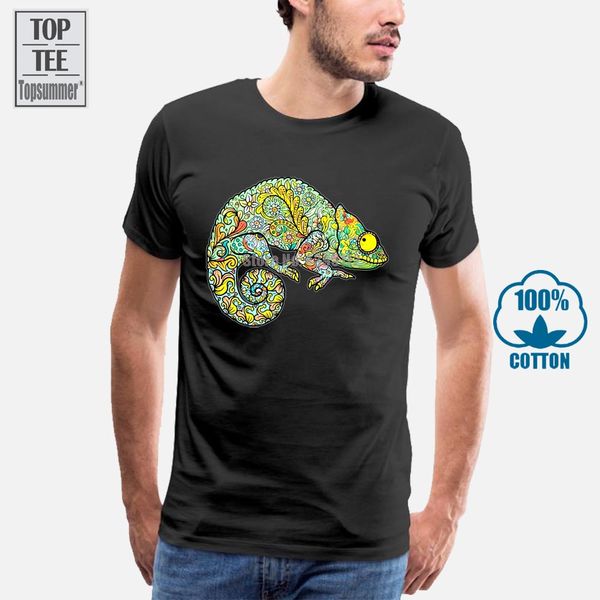 

sport colorful chameleon drawing men plus size t-shirt 2018 fashion summer fall black & tees custom cartoon tshirt