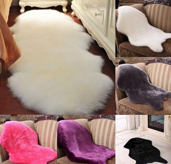 

5 colors wool sheepskin rug chair cover warm hairy carpet seat pa jlldoh mywjqq