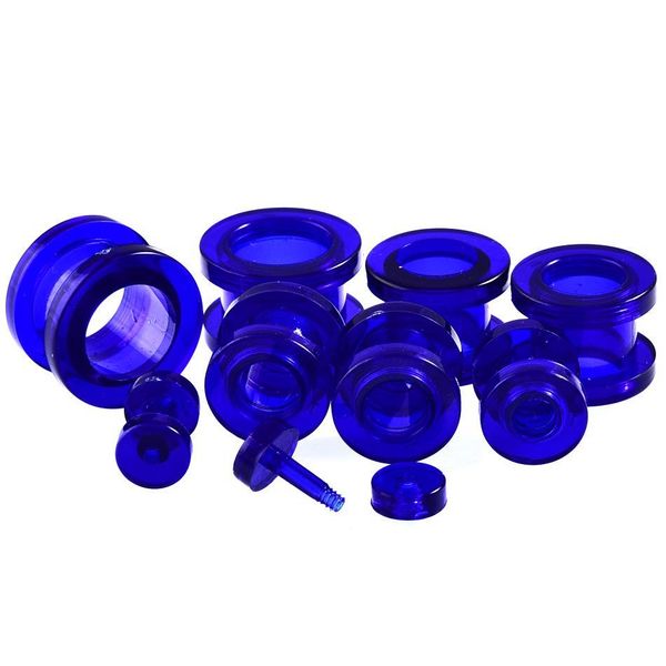 

2pcs acrylic ear plugs and tunnels ear gauges clear screw ear expanders stretchers plugs and tunnels body piercing jewelry q bbyzni, Silver