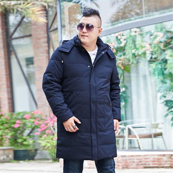 

men's down & parkas winter large size long hooded warm coat over the knees oversized -11xl 12xl 13xl army green jacket, Black