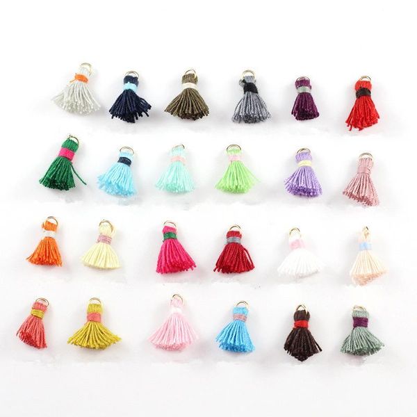 

30pcs 1.5cm mini cotton thread tassel pendant for jewelry making diy bracelet cellphone pendant finding craft supplies h bbyuqc