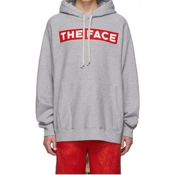 

19fw the face red logo grey hoodies printed sweatshirt couple casual street outdoor made in italy fashion sport hoodies hfhlwy016, Black