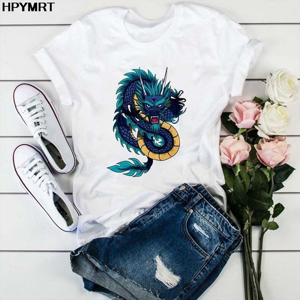 

summer new womens t shirt streetwear ulzzang harajuku vintage chinese dragon print female t shirts oversize casual tshirt, White