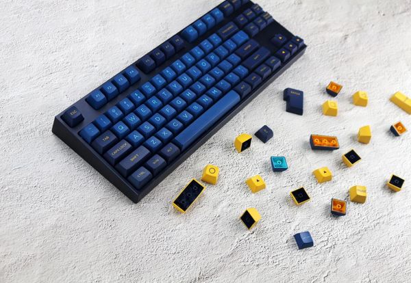 

g-mky osa midnight blue keycap pbt double skeycap for cherry mx switch keycaps for wired usb mechanical gaming keyboard