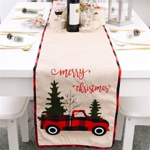 

runner cotton linen cover car xmas tree flag table dress tablecloth eating mat christmas decorations dhe18