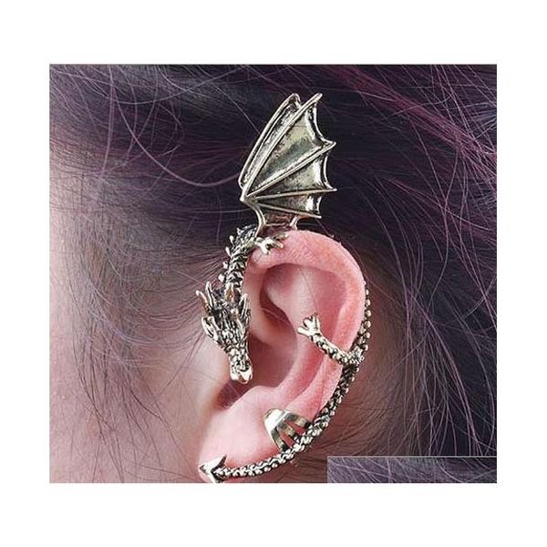 

pop earrings stud earrings fashionable individual character ancient dragon ear clip earrings igykg, Silver