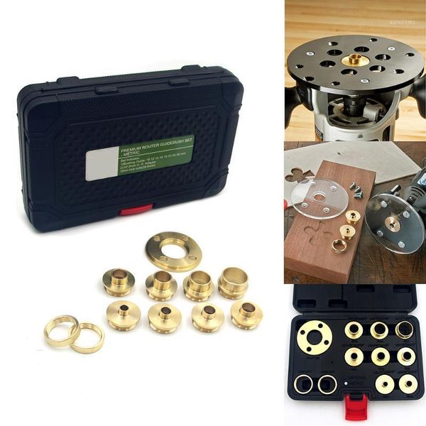 

electric wood milling pure copper bushing router bushing kit assorted template guides with lock nuts axle sleeve1