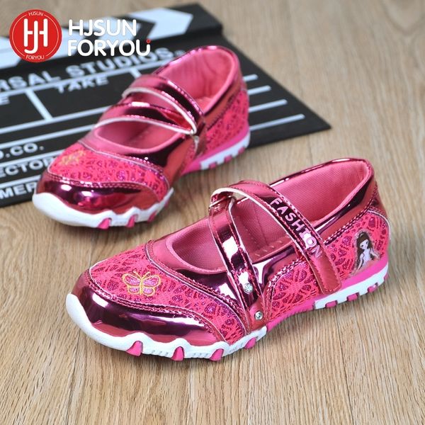

children casual shoes brand girls hook shinning sport shoes fashion sandals baby cartoon sneakers soft princess shoes y200103, Black;red