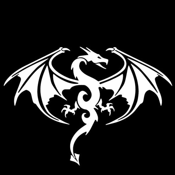 

mythical dragon cartoon animal stickers car decals personalized waterproof decals black/white, 18cm*12cm