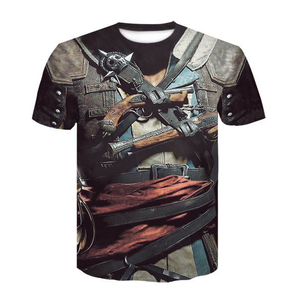 

summer fake two pieces fake suit black camisetas 3d print shirts horror aesthetic humor men clothing