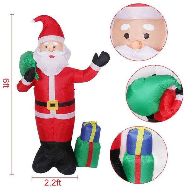 

1.8m водить надувной санта-клауса с рождеством декор для дома 2020 navidad рождественские украшения xmas открытый декор новый год 2021 bbynh