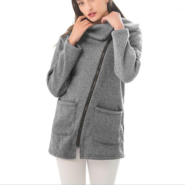 

women's jackets women autumn winter long sleeve coats fashion side zipper fleece warm basic jacket bomber big size outerwear1, Black;brown