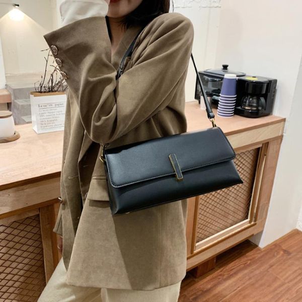 

cross body fashion baguette bag pu leather women shoulder elegant ladies purses and handbags solic color sac femme crossbody bags