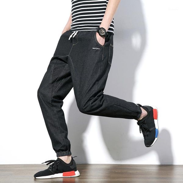 

2017 men trend denim hip-hop jeans ankle-length pants men's casual pants blue trousers for man size 5xl mens joggers sweatpants1