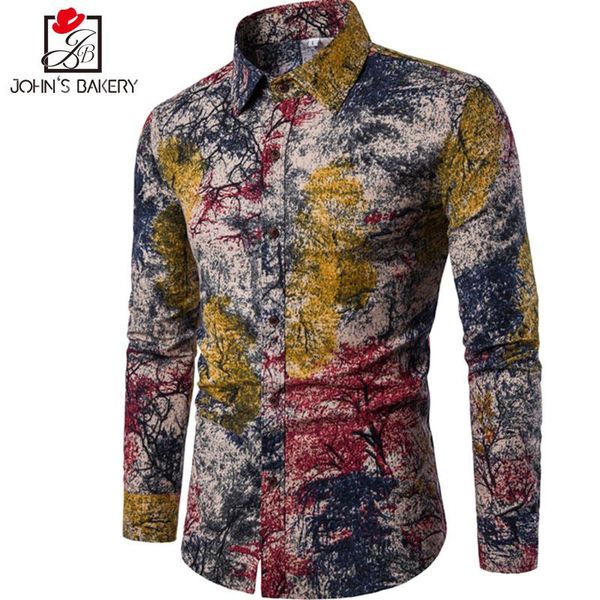 

men's casual shirts brand-clothing 2021 fashion shirt male flax dress slim fit turn-down men long sleeve mens hawaiian big sizes, White;black