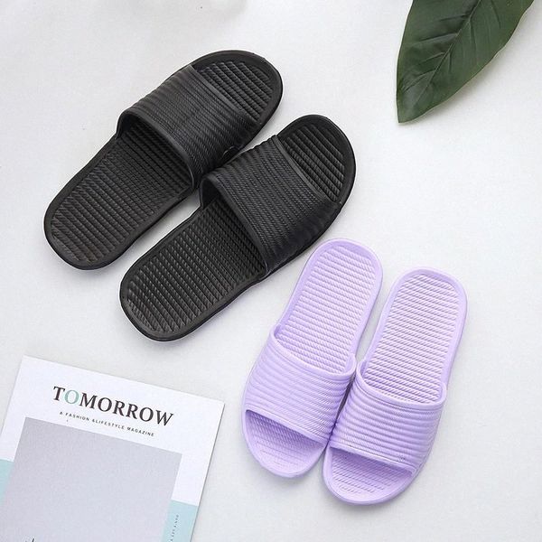 

women men home floor slippers anti-slip soft eva summer indoor shoes woman fashion house slides lovers bathroom slipper sh313 #1h73, Black