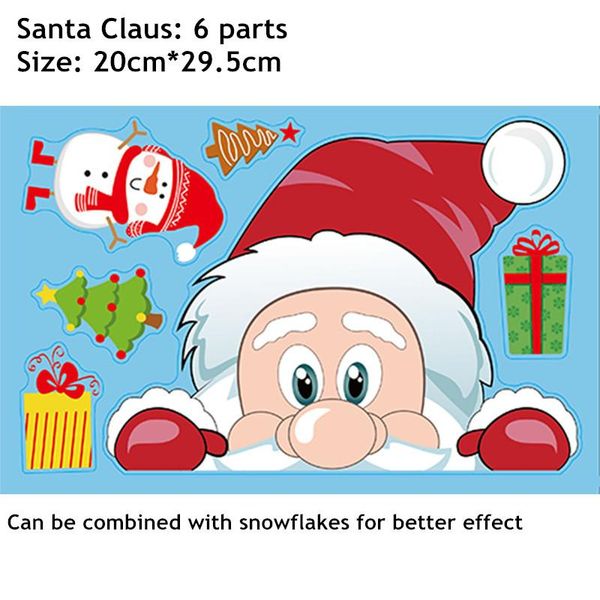 

2021 new year diy merry christmas wall snowflake santa claus stickers window glass stickers gift xmas for home santa decor bbyawj