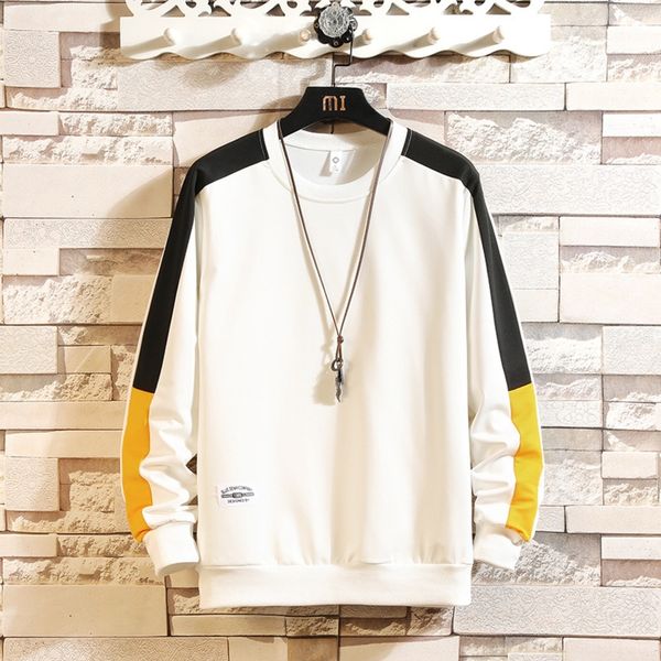 

yzwm2 2020 spring new size large size student neck sweater thin color matching round loose large pullover pullover pullovercoat pullovercoat, Black