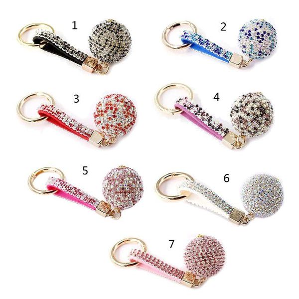 

full rhinestone crystal golf ball charm pendant purse bag charm keyring keychain, Silver
