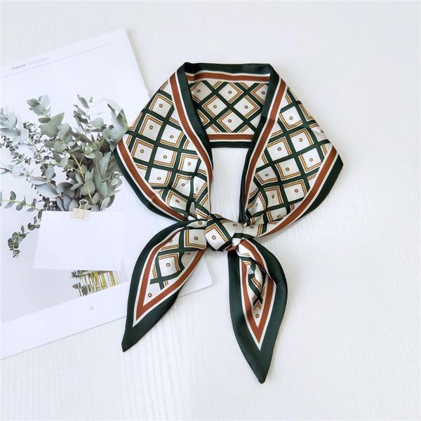 

scarves design bag scarf skinny hijab women small silk bandana female head for ladies print headband, Blue;gray