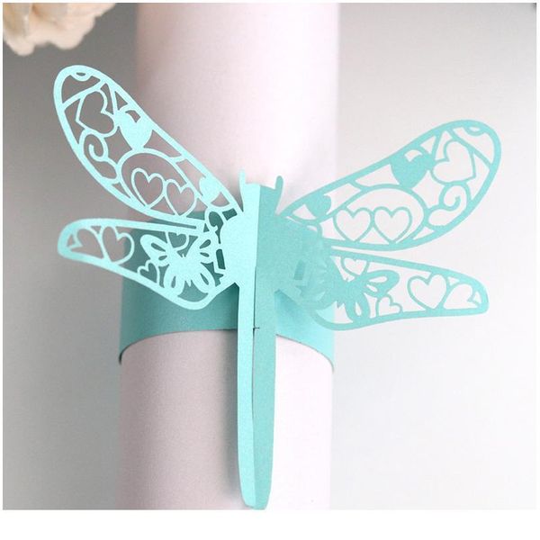 

100pcs dragonfly pattern napkin rings paper towel napkins holders napkin buckle for wedding party banquet dining tab qylhgj