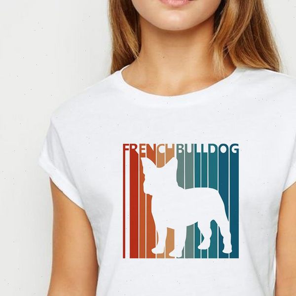 

dog frenchbull tshirt young ladies vogue oversize spring summer t shirt harajuku creative cool printing design o neck t shirt, White