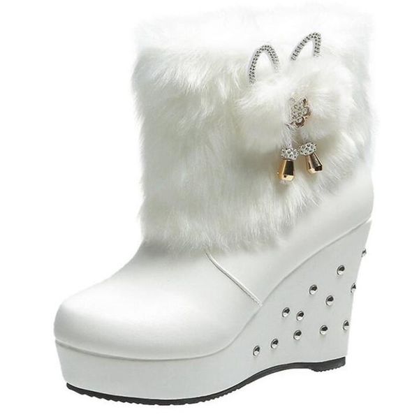 

boots broken heel women's shoes 2021 autumn and winter cotton short round toe warm riding women, Black