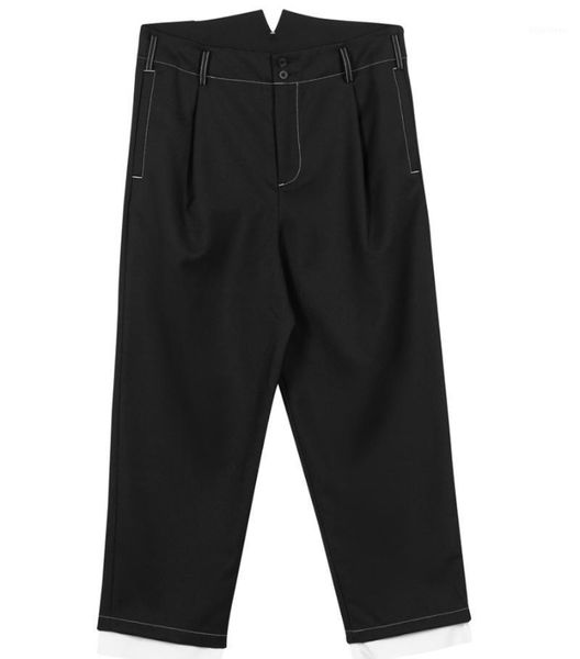 

2021 men's clothing hair stylist catwalk suit pants plus size costumes 27-461, Black