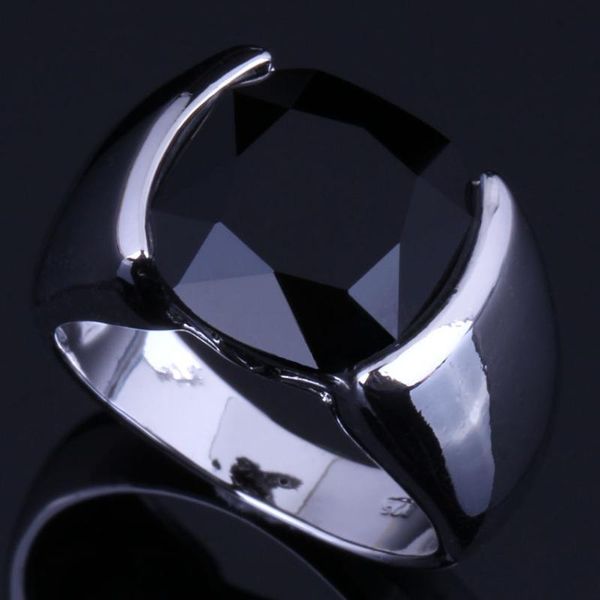 

glittering black cubic zirconia silver plated ring v0619, Golden;silver